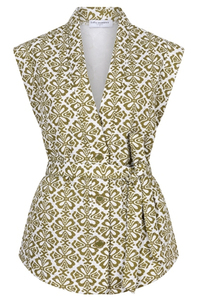 GILET CHIARA QC46 472 green element print